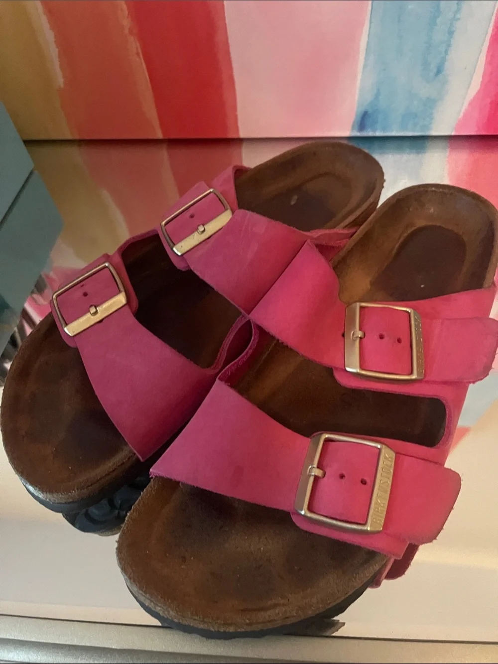 Birkenstock Pink suede Sandals - Picture 1 of 8